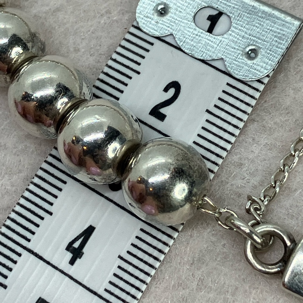 Silpada 925 Sterling Silver Large Ball Bead Bracelet w Box Clasp | Retired B0471 - Picture 7 of 8